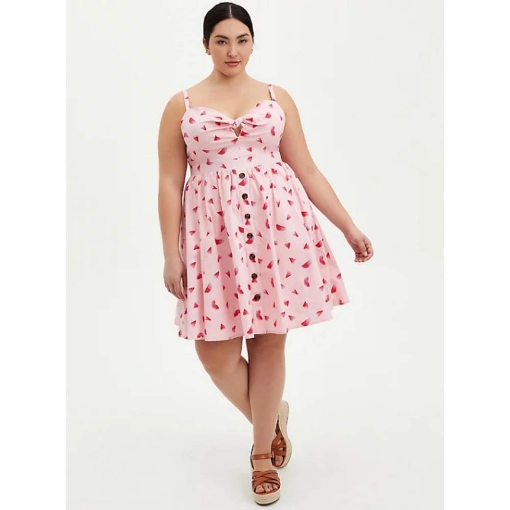 Watermelon Tie Front Dress